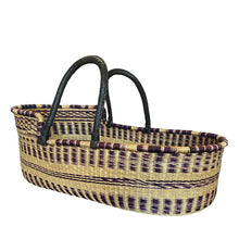 Baby Moses Basket Black Handles - Purple