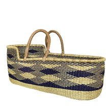 Baby Moses Basket Brown Handles - Checkered