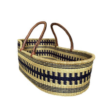 Baby Moses Basket Brown Handles - Monochrome