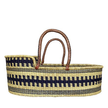 Baby Moses Basket Brown Handles - Monochrome