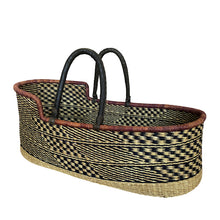 Baby Moses Basket Black Handles - Monochrome Pink Accent