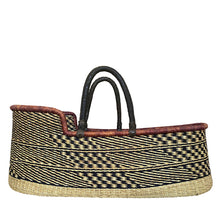 Baby Moses Basket Black Handles - Monochrome Pink Accent