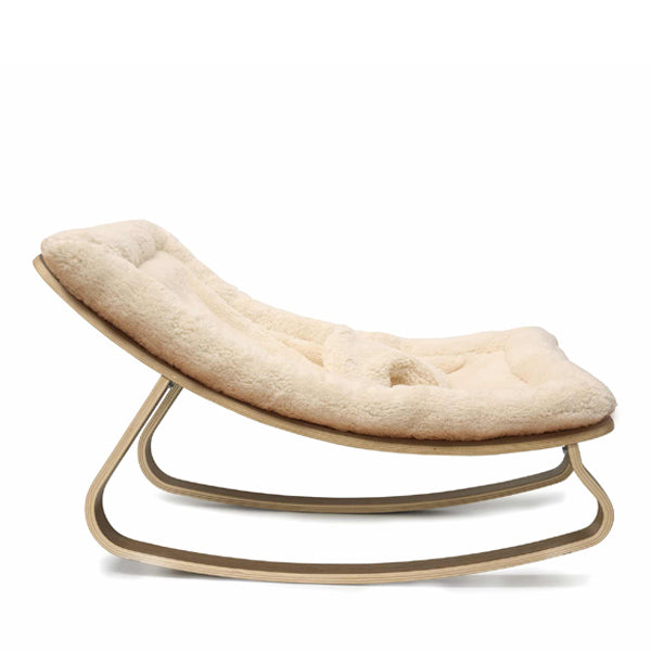 Charlie Crane LEVO Rocker in Walnut Fur Milk Cushion