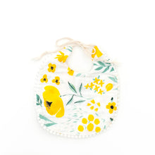 Clementine Kids Bib 2-Pack - Buttercup Blossom and Mustard Herringbone