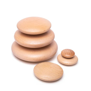 Bigjigs Smooth Wooden Pebble Set - Stacking Game