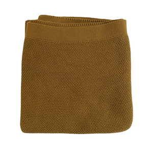Hvid Blanket Caro - Mustard