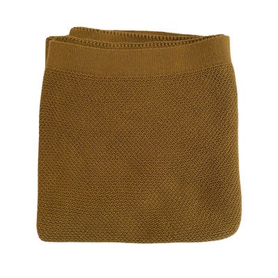 Hvid Blanket Caro - Mustard
