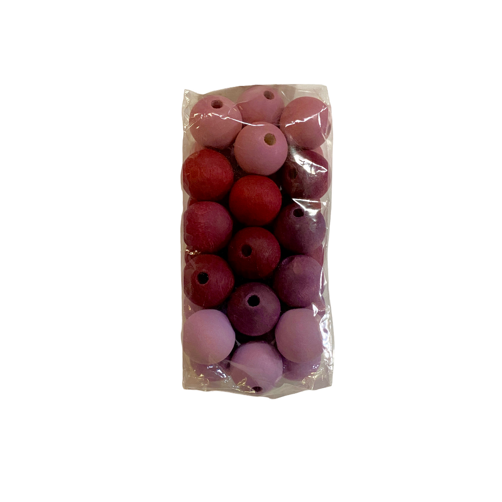 Grimm's Wooden Beads 30 pieces - Rose/Lila