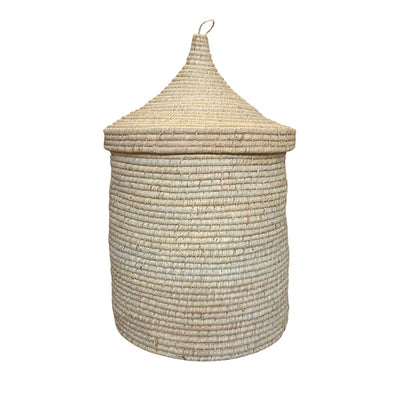 Madagascar Woven Palm Lidded Basket - Large