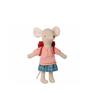 Maileg Tricycle Mouse, Big Sister with Bag - Red