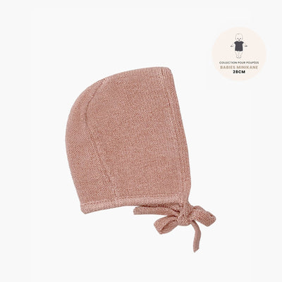 Minikane "Collection Babies" Knitted Bonnet ÉLIE – Rose Thé