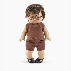 Minikane Paola Reina Baby Doll Knitted Spencer LÉONARDO – Caramel Chiné