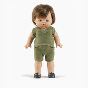 Minikane Paola Reina Baby Doll Knitted Spencer LÉONARDO – Vert Sauge