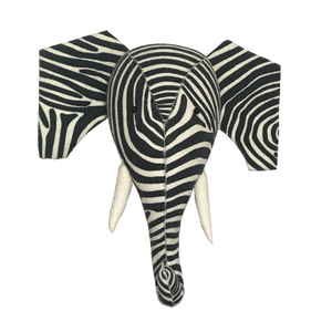 Fiona Walker Felt Animal Head - Striped Elephant Large