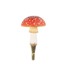 Wildlife Garden Hand Carved Mushroom Hook - Fly Agaric