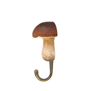 Wildlife Garden Hand Carved Mushroom Hook - Penny Bun