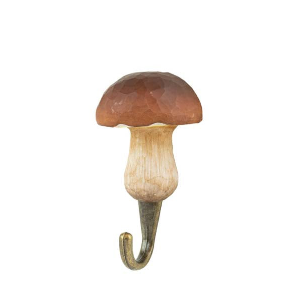 Wildlife Garden Hand Carved Mushroom Hook - Penny Bun