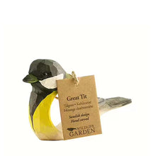 Wildlife Garden Hand Carved Napkin Ring - Great Tit