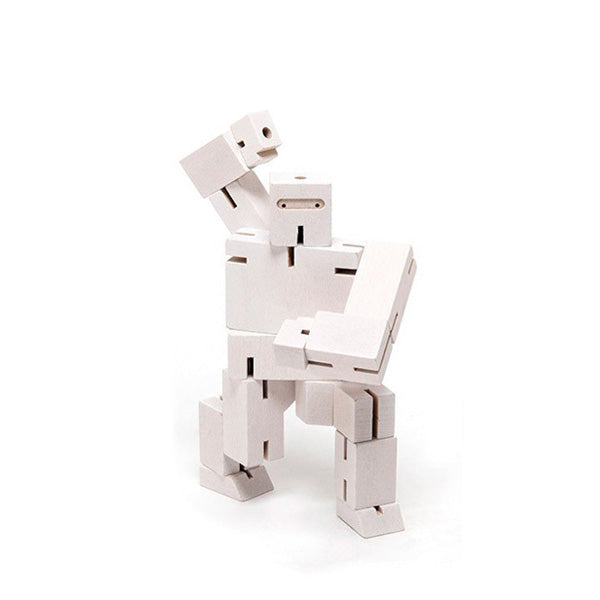 Areaware wooden toys cubebot white small puzzle