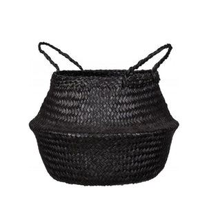 Seagrass Belly Basket – Black