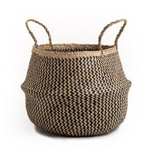 Seagrass Belly Basket Zigzag – Black