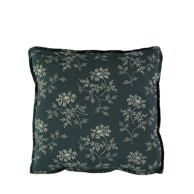 Camomile London Padded Cushion Hanako Floral – Thunder Blue