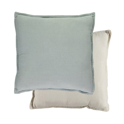 Camomile London Padded Cushion – Powder Blue/Stone