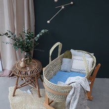 Camomile London Petit House Cushion – Powder Blue/Moss