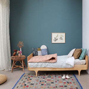 Camomile London Petit House Cushion – Powder Blue/Moss