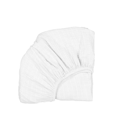 Charlie Crane Fitted Sheet for KUMI Crib - White