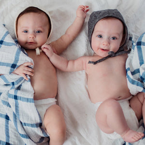 Clementine Kids Swaddle – Navy Plaid