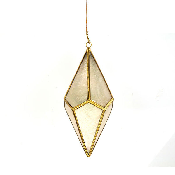 Diamond Shaped Christmas Ornament - Brass