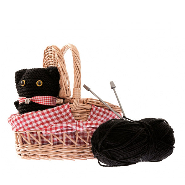 Egmont Toys Knitting Kit Cat In A Wicker Basket
