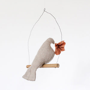 Fabels Out Of Vintage Mama Bird Flower - Sand Linen