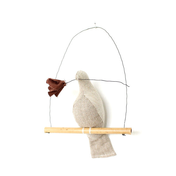 Fabels Out Of Vintage Mama Bird Flower - Sand Linen