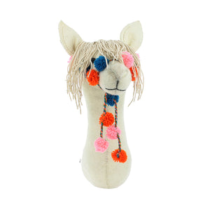 Fiona Walker Semi Animal Head – Cream Llama with Bridle