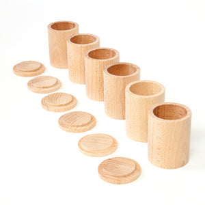 Grapat 6 cups with Lid - Natural Wood