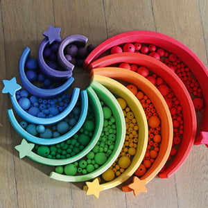 Grimm's Rainbow Wooden Beads 20mm - 180 pieces