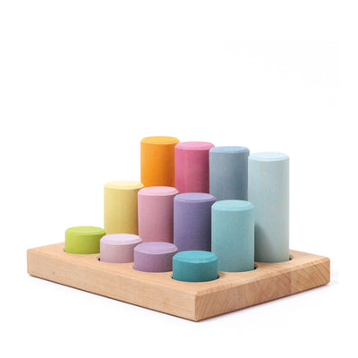 Grimm's Stacking Game Small Rollers - Pastel