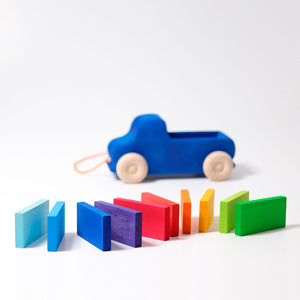Grimm's Pull Along Toy - Truck Blue