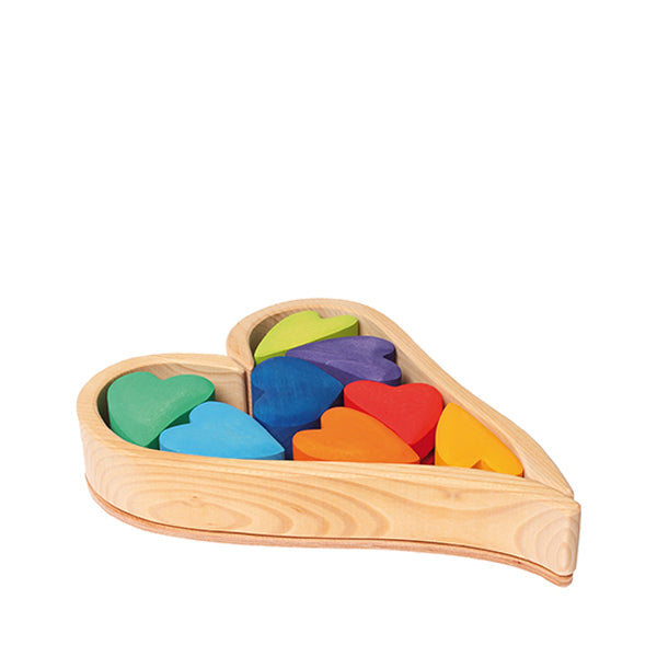 Grimm's Building Set Hearts - Rainbow - Elenfhant