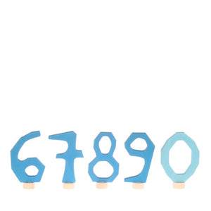 Grimm’s Decorative Numbers Set 6-9 & 0 – Blue