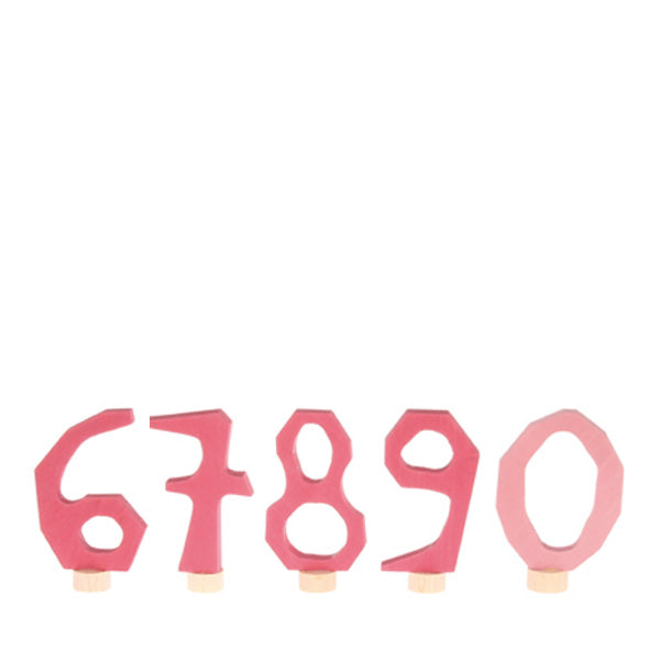 Grimm’s Decorative Numbers Set 6-9 & 0 – Pink