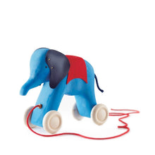 Grimm's Pull Along Toy - Elephant Blue