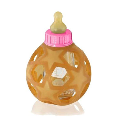 Hevea 2in1 Baby Glass Bottle with Star Ball - Pink