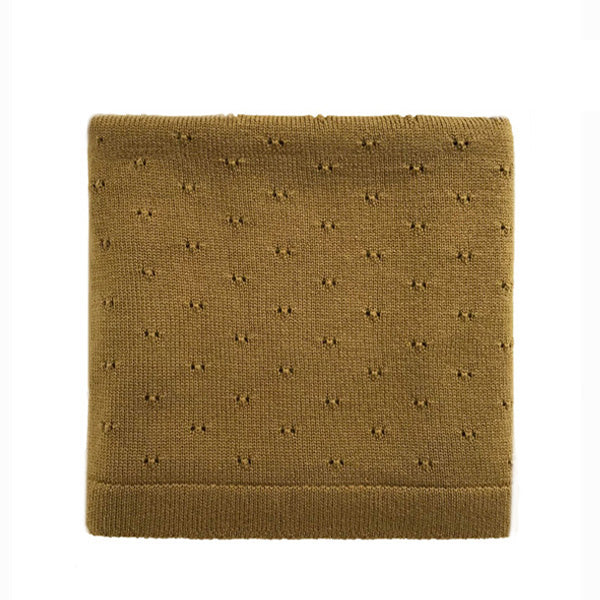 Hvid Blanket Bibi – Mustard