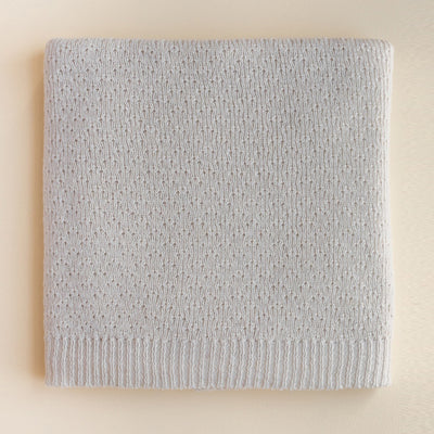 Hvid Blanket Flora – Silver