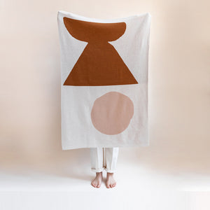 Hvid Blanket  Folie - Rust / Apricot