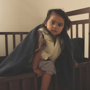 Hvid Blanket Gaston - Blueberry