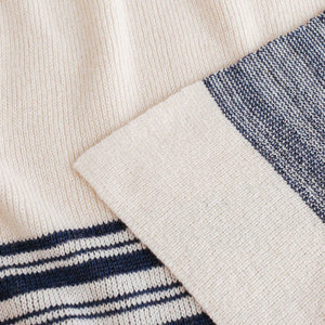Hvid Blanket Gilbert - Off white / Blue